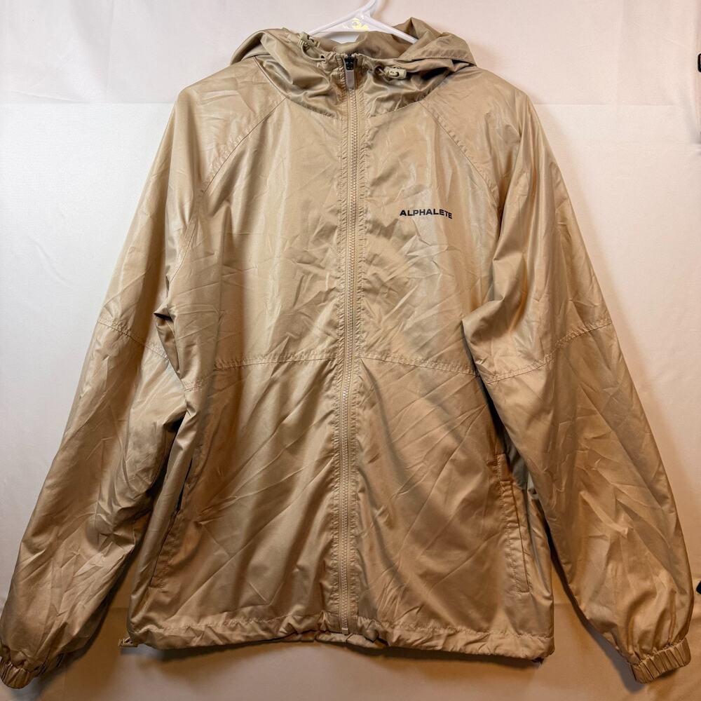 Alphalete Men's Lightweight Zip-Up Windbreaker Jacket Brown Size Small